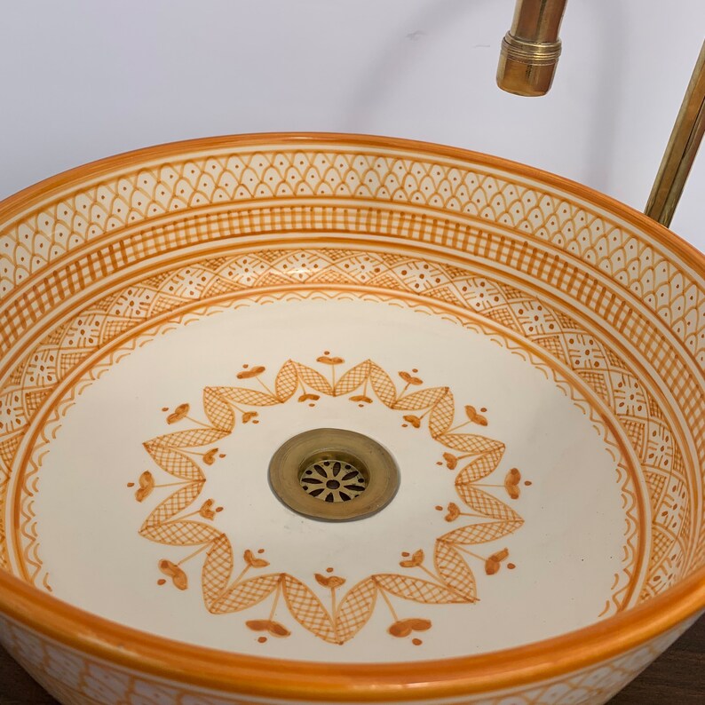  Handmade Moroccan Ceramic Sink #5E