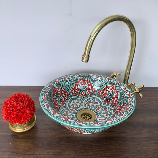 Moroccan sink | moroccan ceramic sink | bathroom sink | moroccan bathroom basin | cloakroom basin | colorful sink #5B