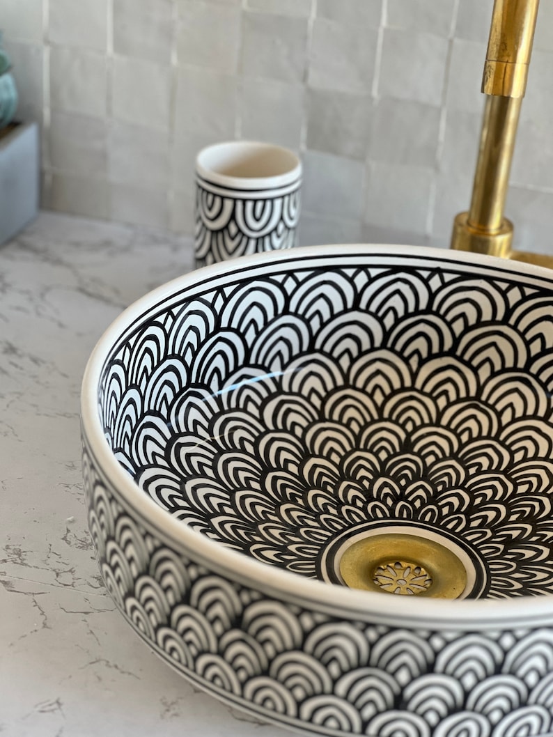 Handmade Moroccan Ceramic Sink #48