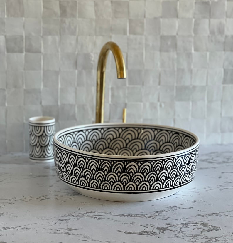 Handmade Moroccan Ceramic Sink #48