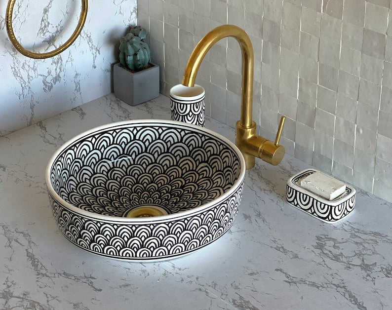 Handmade Moroccan Ceramic Sink #48