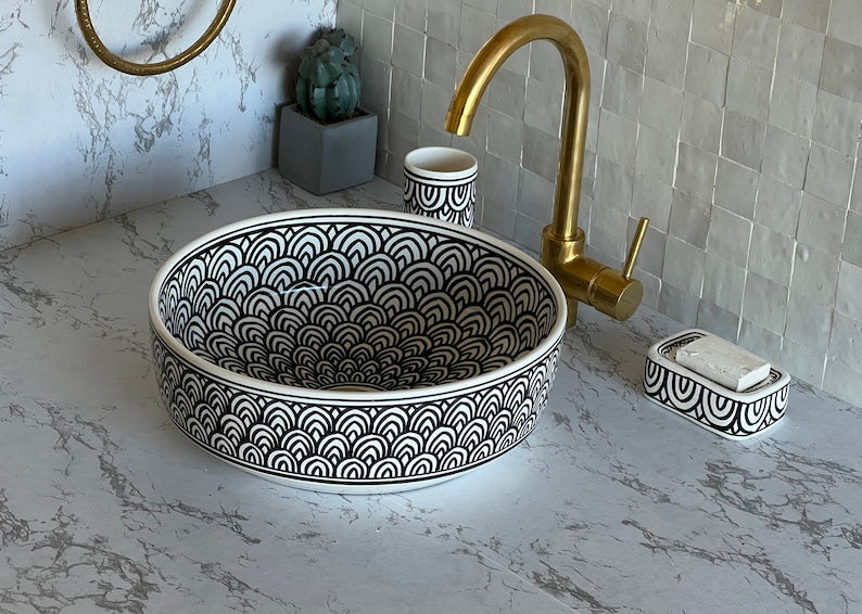 Handmade Moroccan Ceramic Sink #48