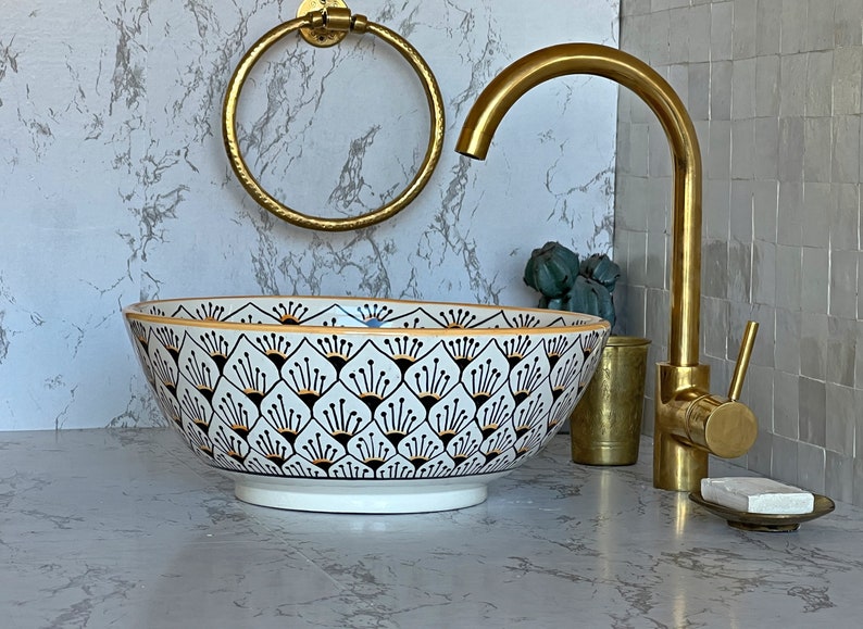  Handmade Moroccan Ceramic Sink #47