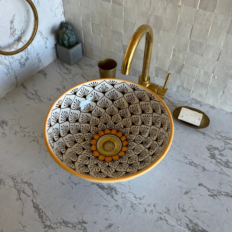  Handmade Moroccan Ceramic Sink #47