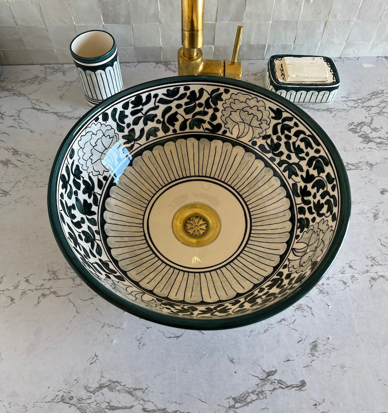 Handmade Moroccan Ceramic Sink #97