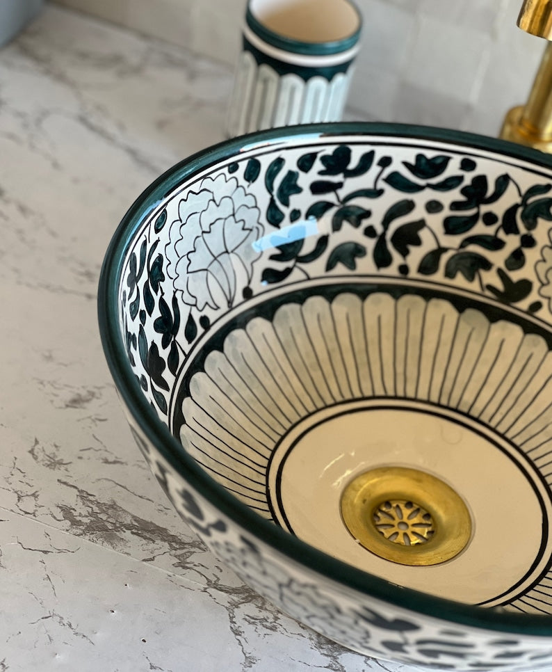 Handmade Moroccan Ceramic Sink #97