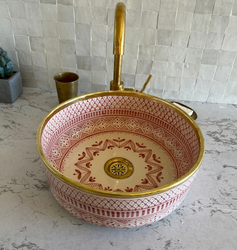  Handmade Moroccan Ceramic Sink #125