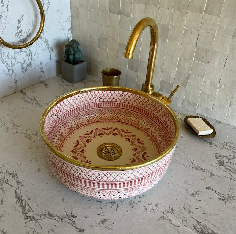  Handmade Moroccan Ceramic Sink #125