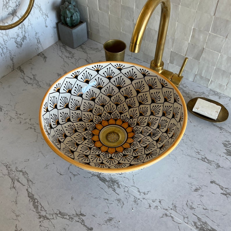  Handmade Moroccan Ceramic Sink #47