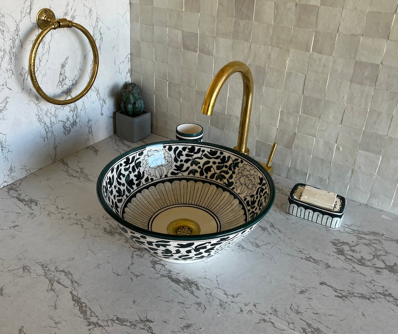 Handmade Moroccan Ceramic Sink #97