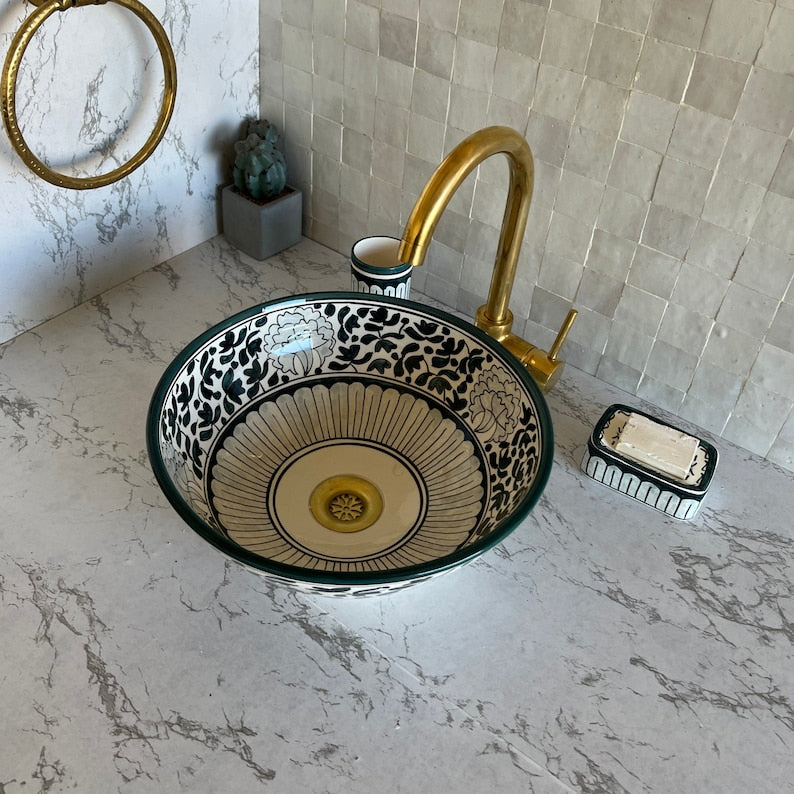 Handmade Moroccan Ceramic Sink #97