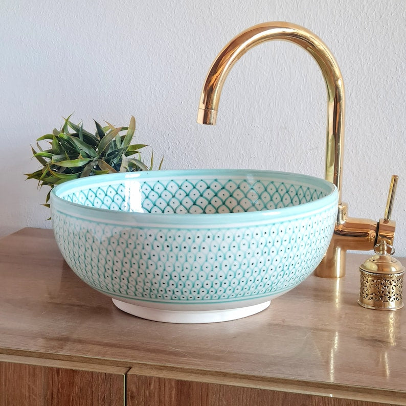 Handmade Moroccan Ceramic Sink #195