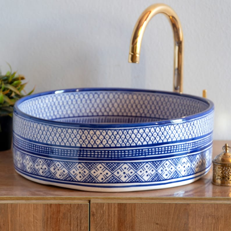 Handmade Moroccan Ceramic Sink #40