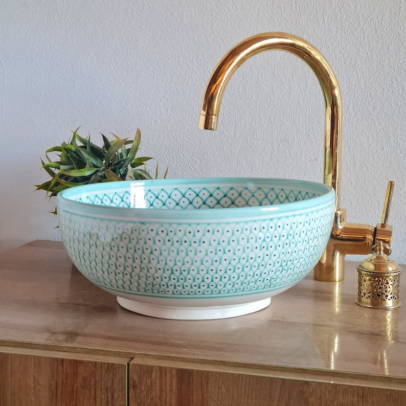 Handmade Moroccan Ceramic Sink #195