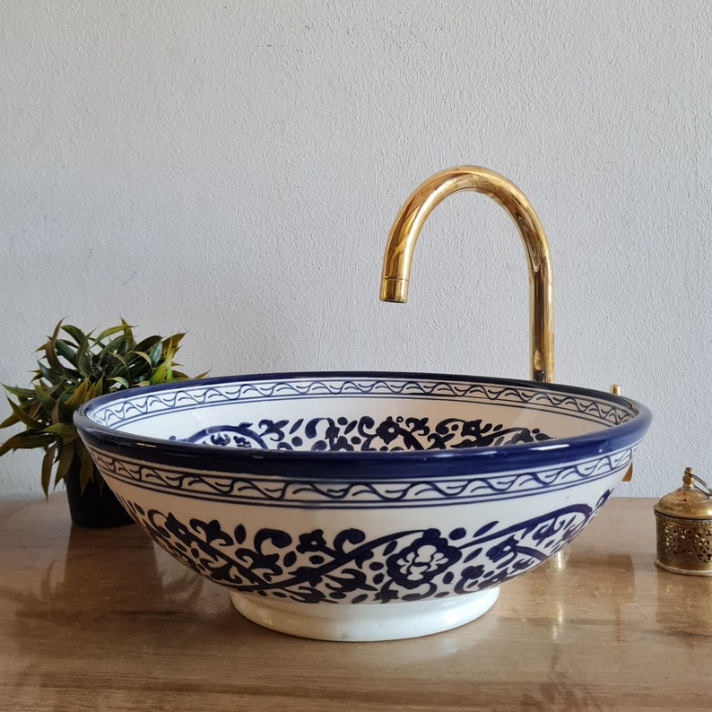 Handmade Moroccan Ceramic Sink #94