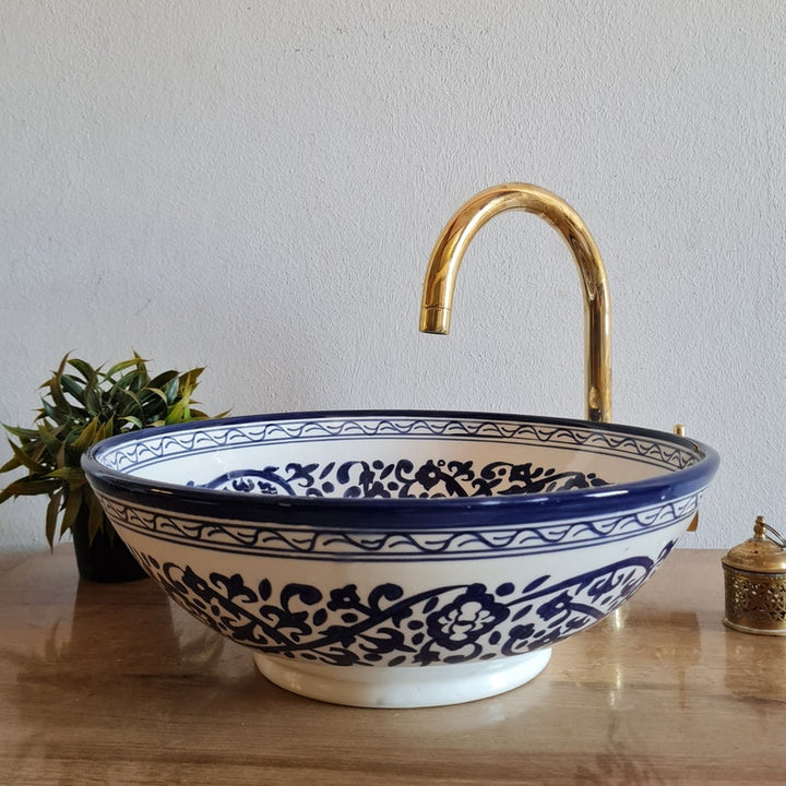 Moroccan sink | Handmade sink bowl | Blue sink bowl #94