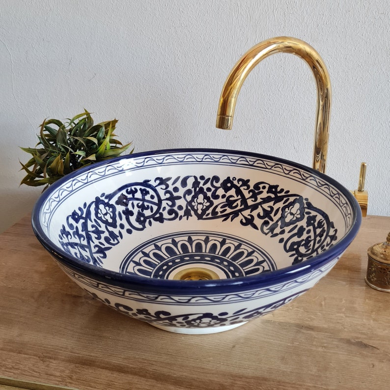 Handmade Moroccan Ceramic Sink #94