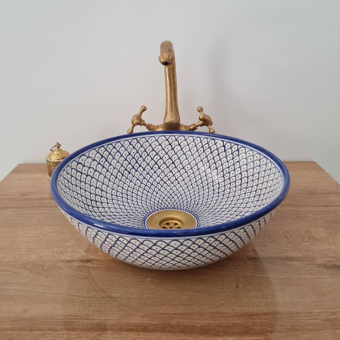 Moroccan sink | moroccan ceramic sink | bathroom sink | moroccan bathroom basin | moroccan sink bowl | Blue sink bowl #26