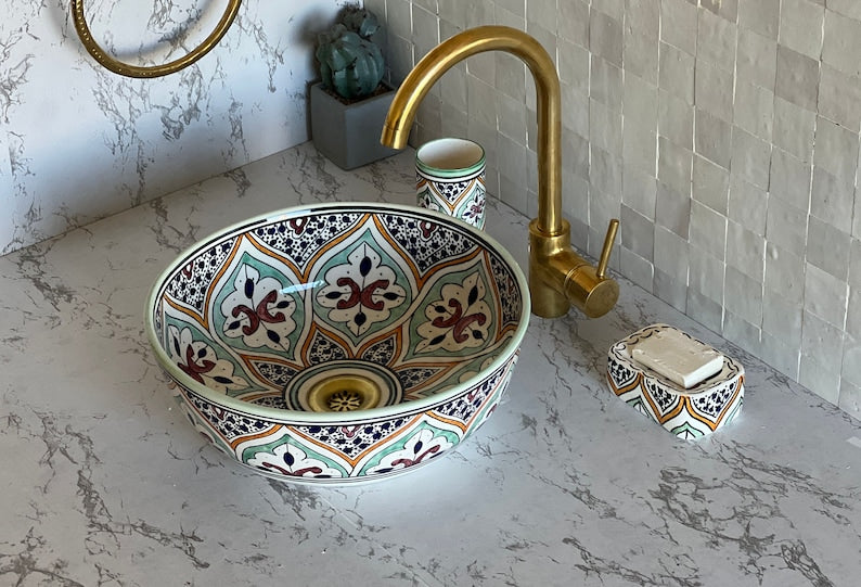  Handmade Moroccan Ceramic Sink #54