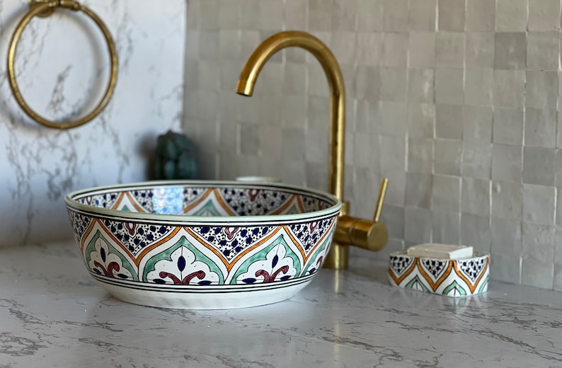  Handmade Moroccan Ceramic Sink #54