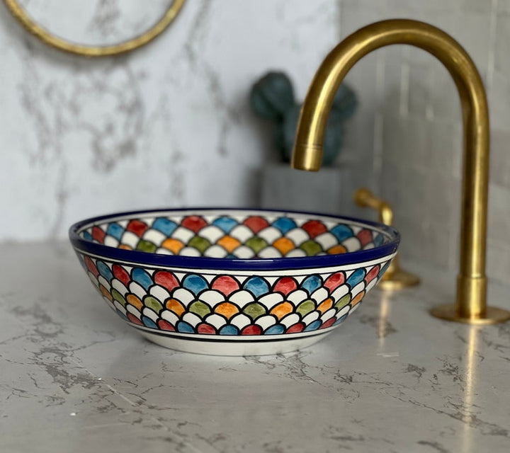 Handmade Moroccan Ceramic Sink #224