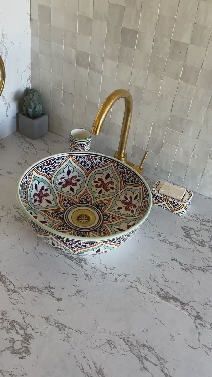  Handmade Moroccan Ceramic Sink #54