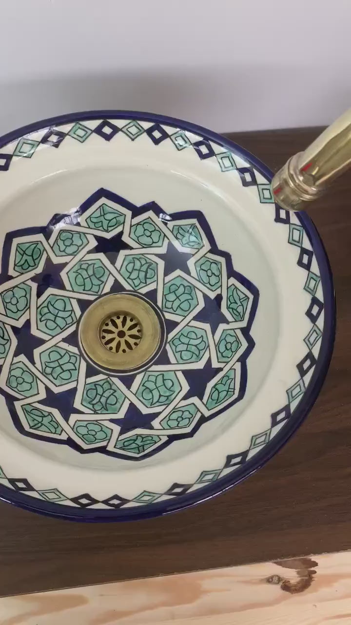  Handmade Moroccan Ceramic Sink #5D