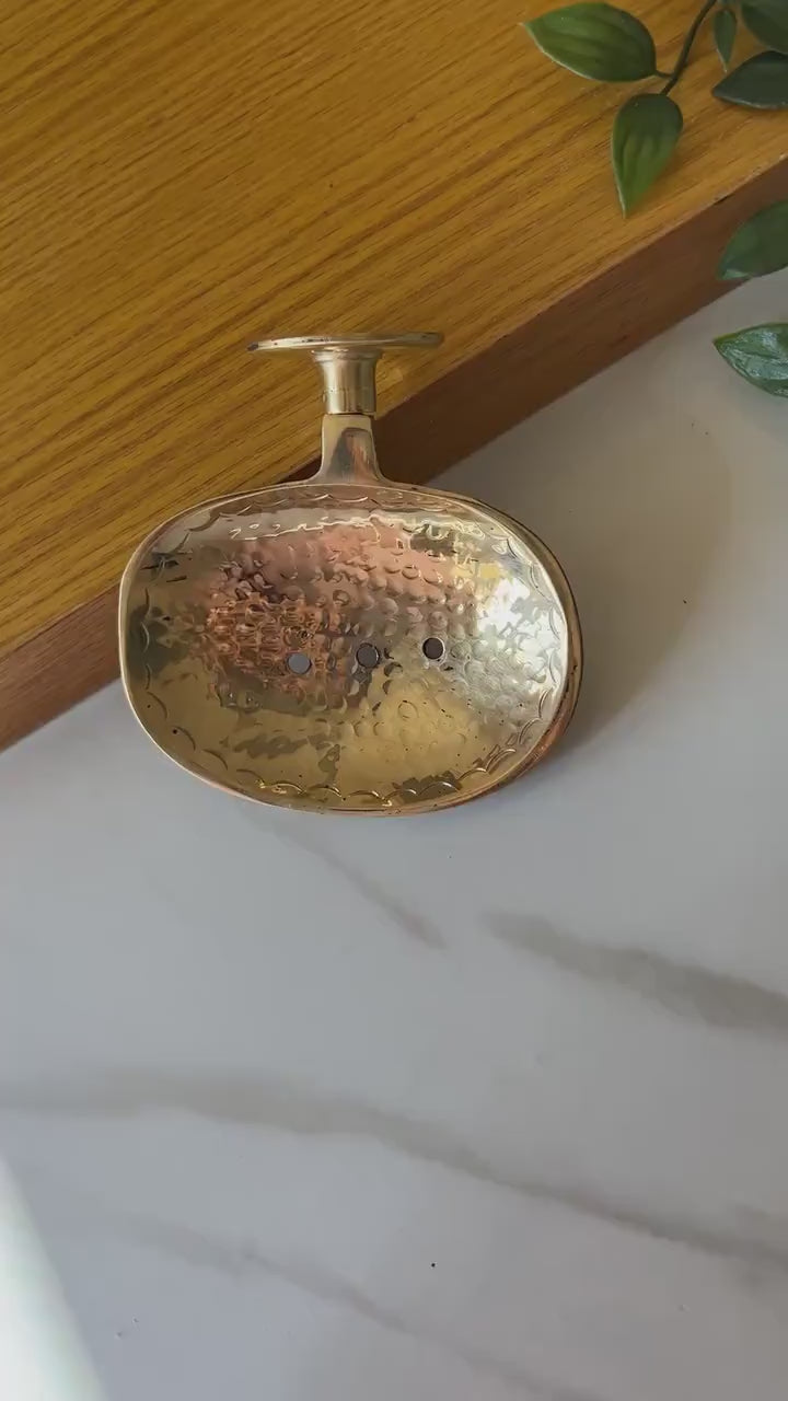 Wall Mounted Soap Dish - Antique Brass Soap Dish - Handcrafted Brass Soap Dish