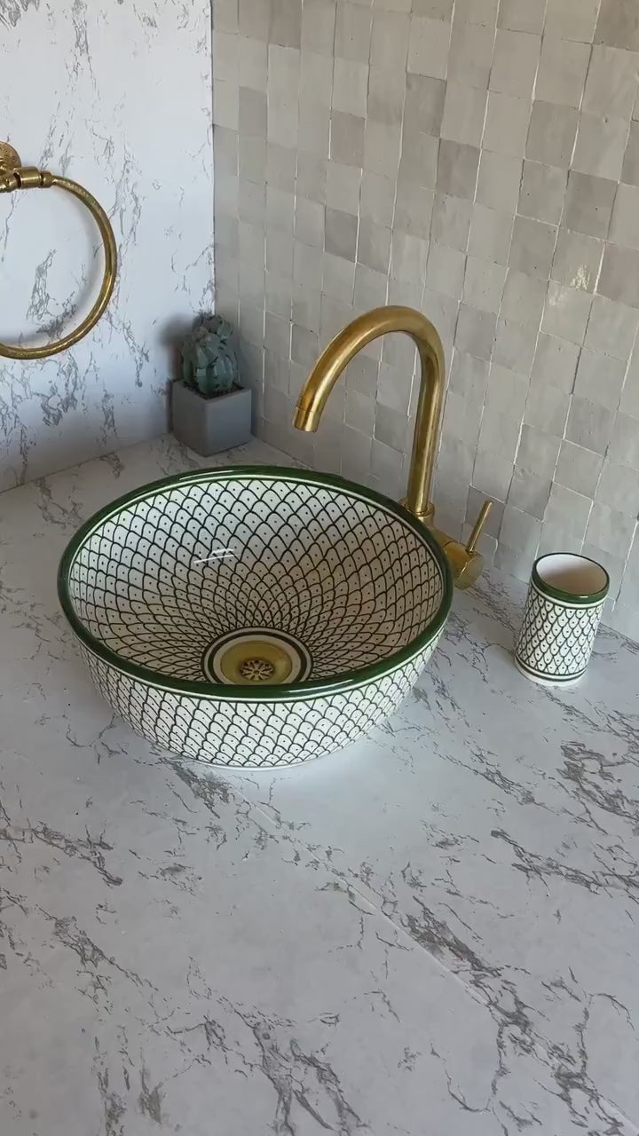 Handmade Moroccan Ceramic Sink #52A