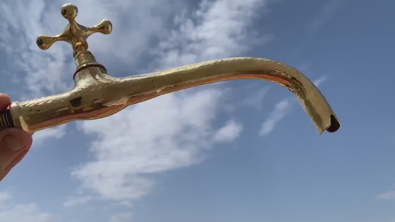 Moroccan Faucet in Unlacquered Brass - Handmade Moroccan Faucet #6