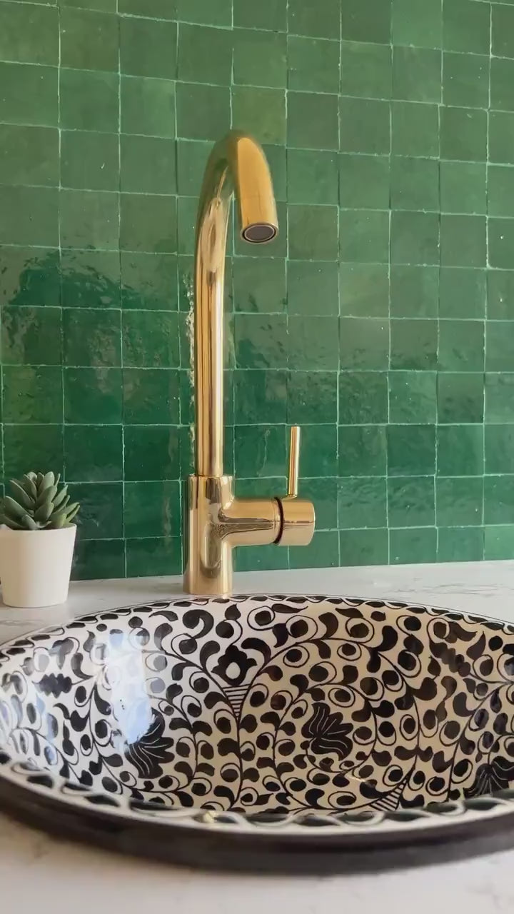 Moroccan Faucet in Unlacquered Brass - Handmade Moroccan Faucet #16