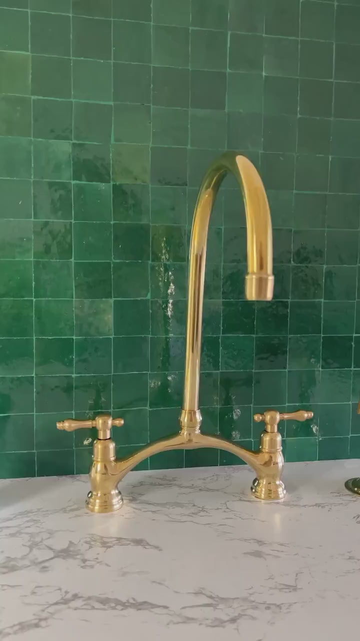 Moroccan Faucet in Unlacquered Brass - Handmade Moroccan Faucet #17