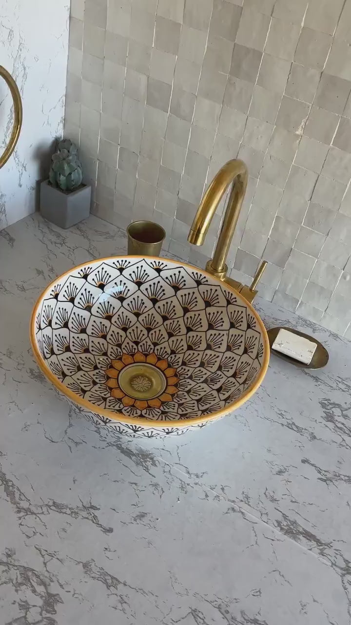  Handmade Moroccan Ceramic Sink #47