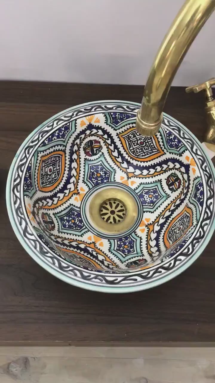 Handmade Moroccan Ceramic Sink #185B