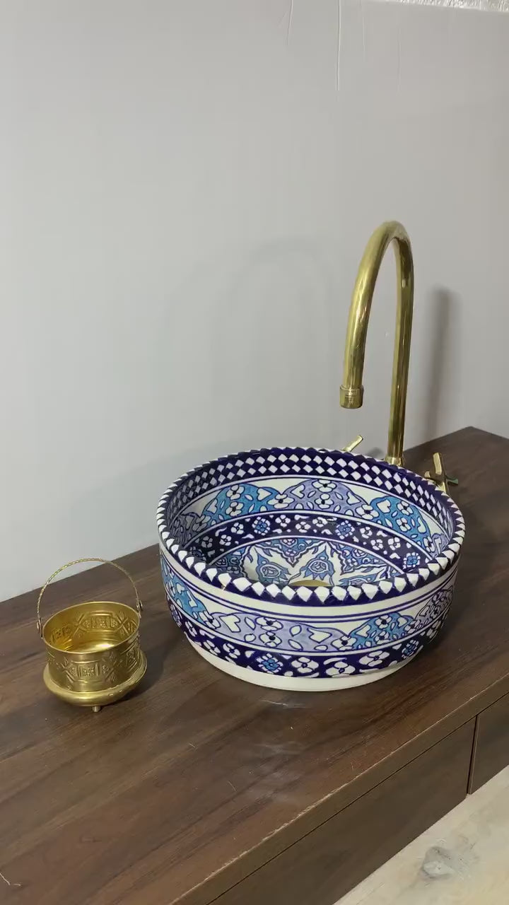  Handmade Moroccan Ceramic Sink #6A
