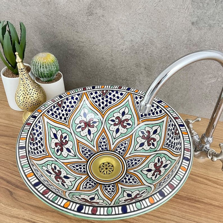 Authenic Handmade Moroccan Ceramic Sink #185P