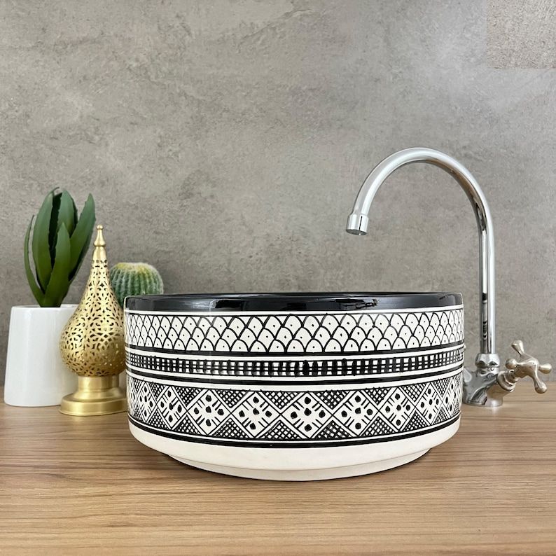 Handmade Moroccan Ceramic Sink #185Q