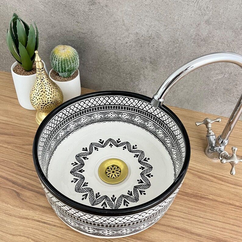 Handmade Moroccan Ceramic Sink #185Q