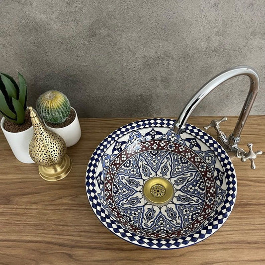Elegant bathroom sink | Oriental style ceramic sink #185R