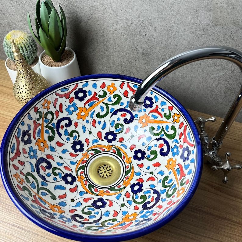 Handmade Moroccan Ceramic Sink #185T