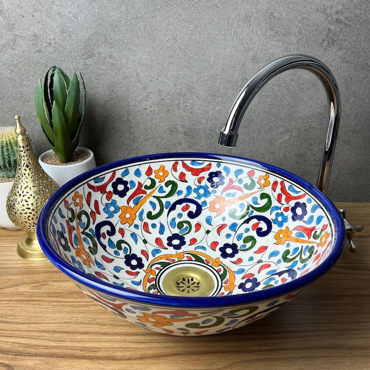 Handmade Moroccan Ceramic Sink #185T