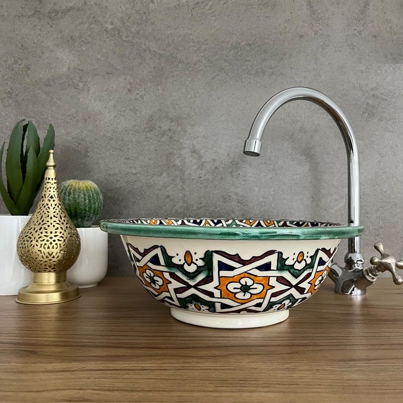 Handmade Moroccan Ceramic Sink #185V