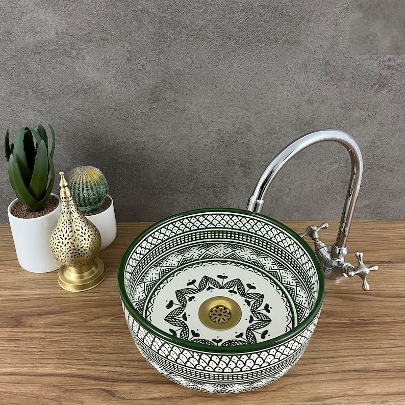 Handmade Moroccan Ceramic Sink #185J