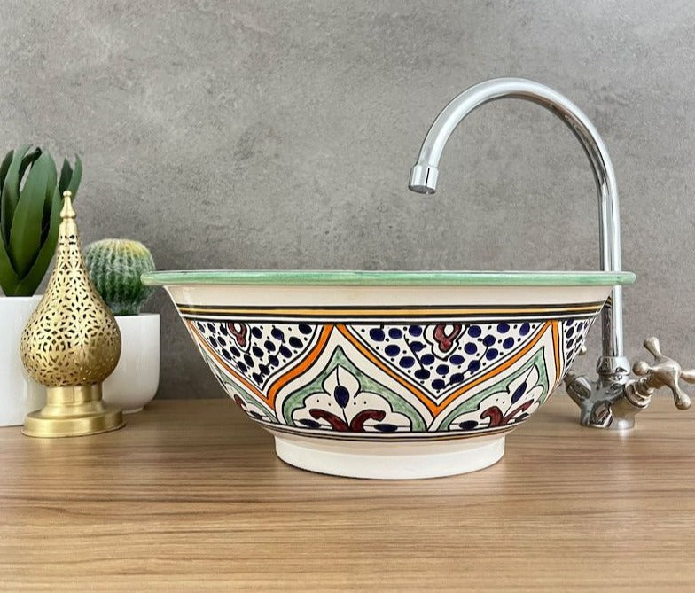 Authenic Handmade Moroccan Ceramic Sink #185P