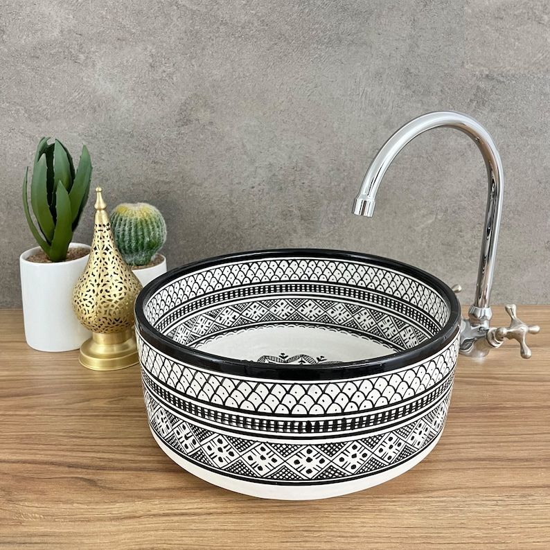 Handmade Moroccan Ceramic Sink #185Q