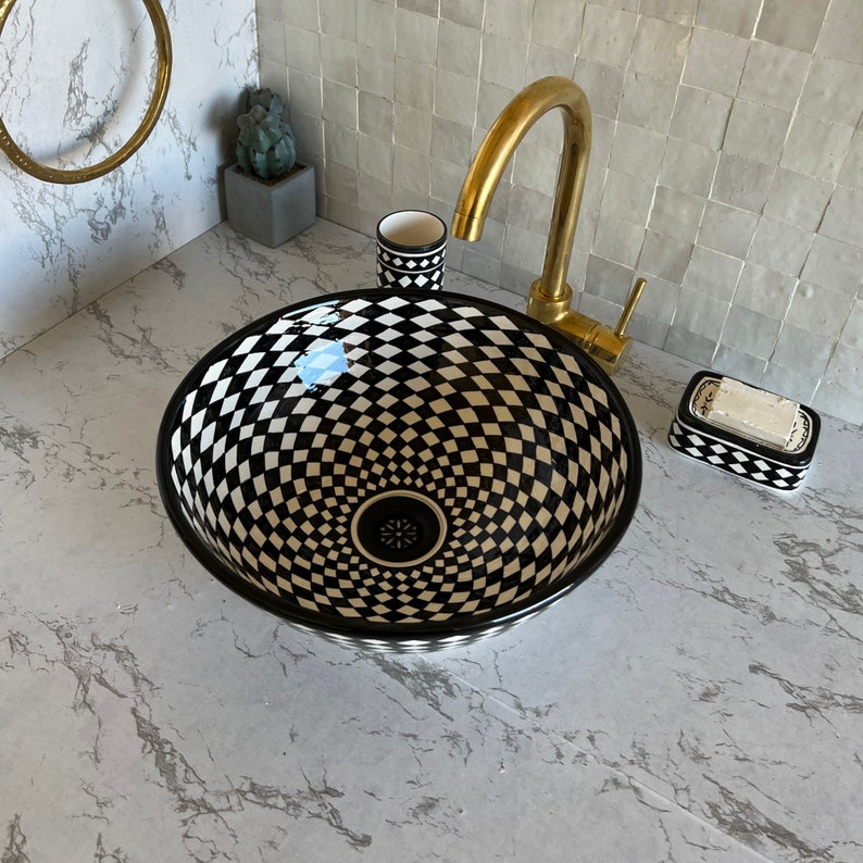  Handmade Moroccan Ceramic Sink #52B