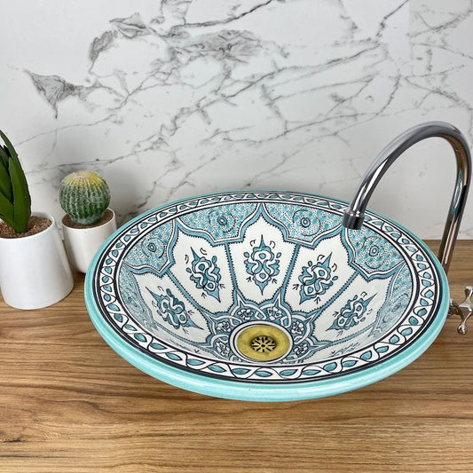 Bathroom sink | Moroccan ceramic sink | handmade moroccan basin #185Z