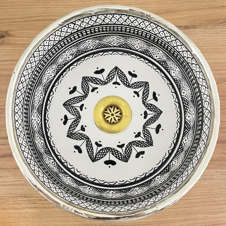 Handmade Moroccan Ceramic Sink Siver Style #226