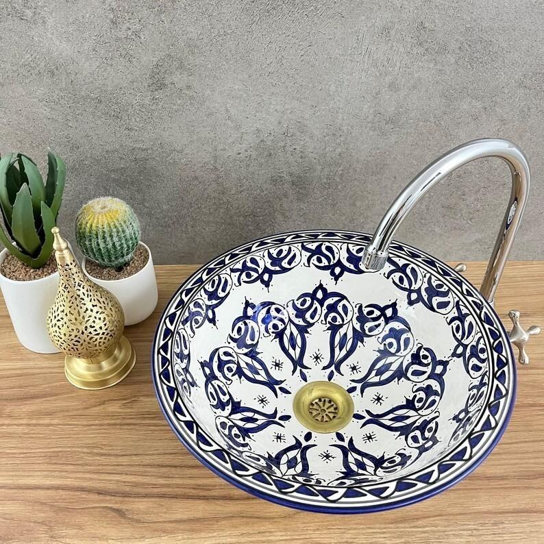 Handmade Moroccan Ceramic Sink #222