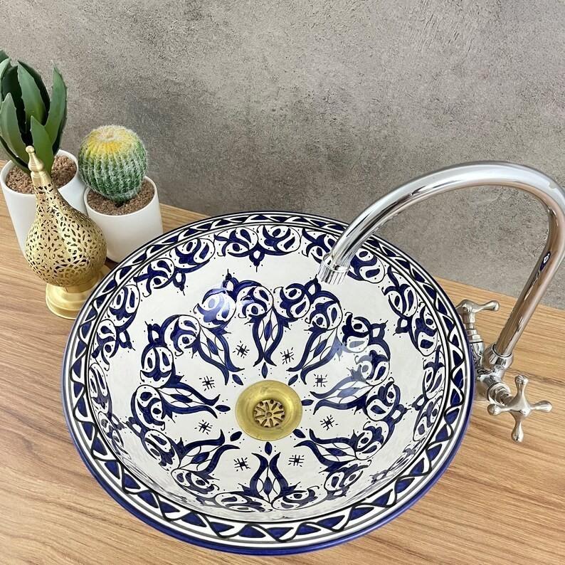 Handmade Moroccan Ceramic Sink #222